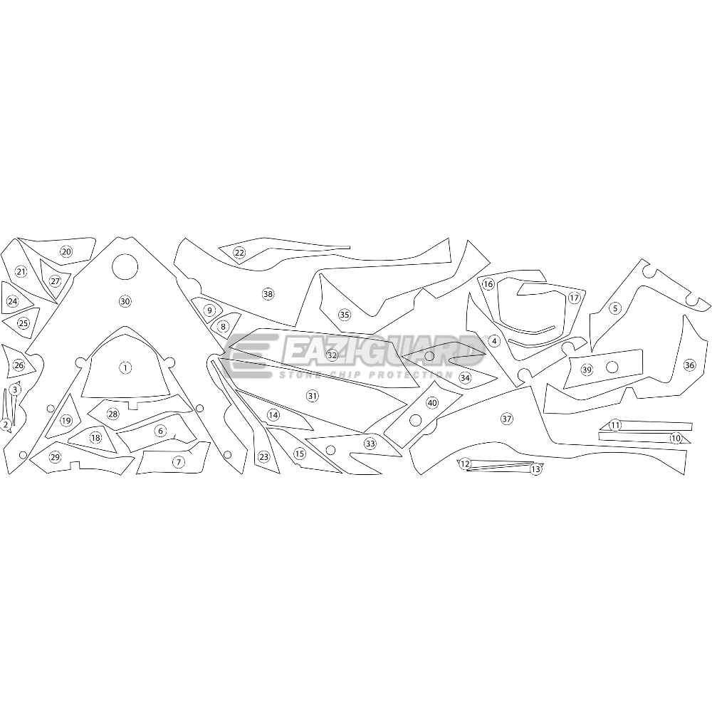 EaziGuard Paint Protection Film for Kawasaki H2 SX (20182021) GUARDK