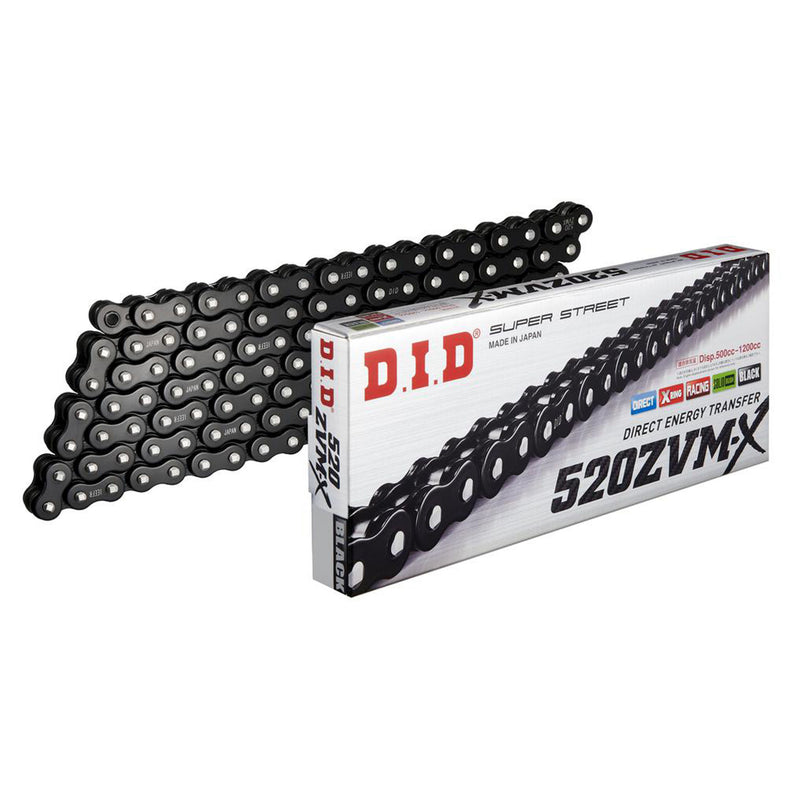 D.I.D Drive Chains - 520ZVM-X BLACK-120 ZB - Super Street X-Ring - Black