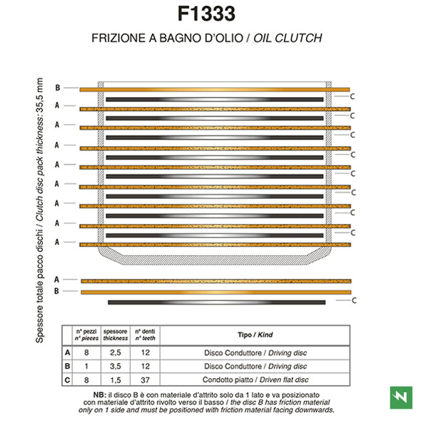 Newfren Clutch Kit - Fibres & Steels Sintered (1-F1333YC)