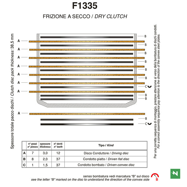 Newfren Clutch Kit - Fibres & Steels Sintered (1-F1335YC)