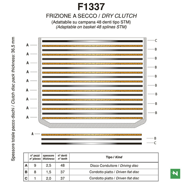 Newfren Clutch Kit - Fibres & Steels Sintered (1-F1337YC)