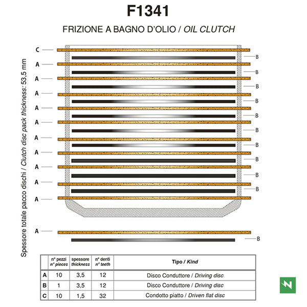 Newfren Clutch Kit Fibres & Steels - Ducati (1-F1341AC)