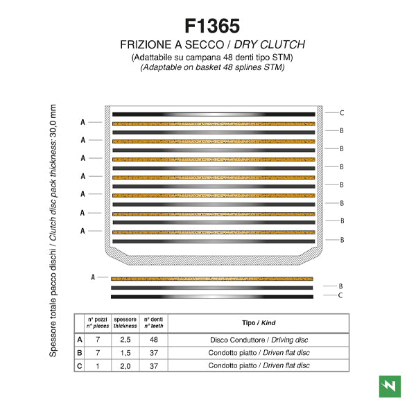 Newfren Clutch Kit Fibres & Steels (1-F1365YC)