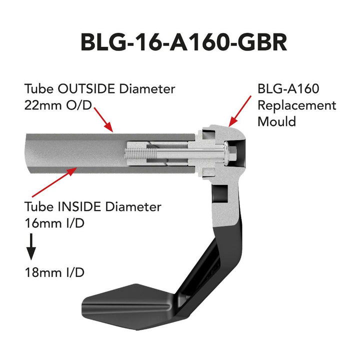 GBRacing Brake Lever Guard A160 With 16mm Insert – 17mm (BLG-16-A160-GBR)