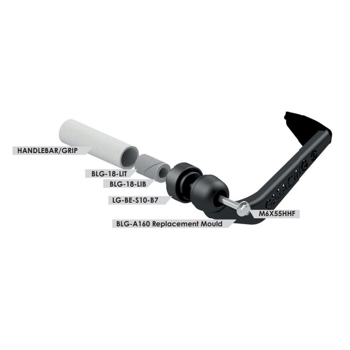 GBRacing Brake Lever Guard A160 with 18mm Insert 10mm Spacer 7mm Bush (BLG-18-S10-B7-A160-GBR)