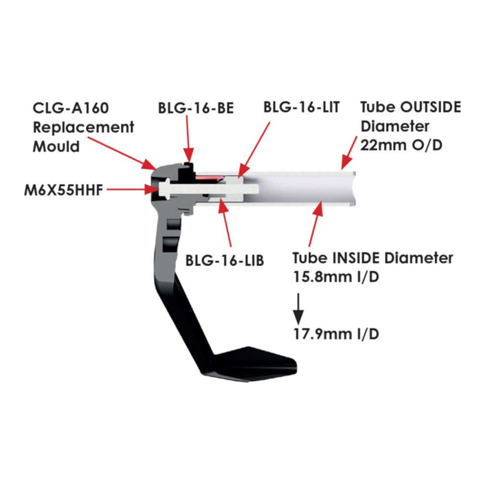 GBRacing Clutch Lever Guard A160 with 16mm Insert – 17mm (CLG-16-A160-GBR)