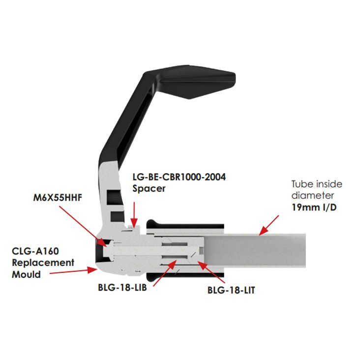 GBRacing Clutch Lever Guard A160 with 18mm Bar End and 9mm Bush (CLG-18-B9-A160-GBR)