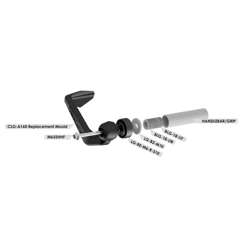 GBRacing Clutch Lever Guard A160 with 18mm Insert and 10mm Spacer (CLG-18-S10-A160-GBR)