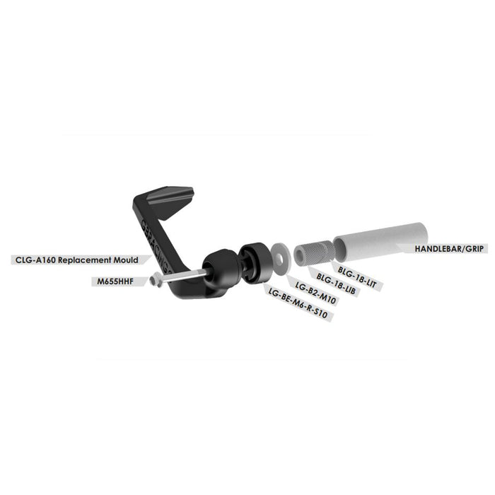 GBRacing Clutch Lever Guard A160 with 18mm Insert and 10mm Spacer (CLG-18-S10-A160-GBR)