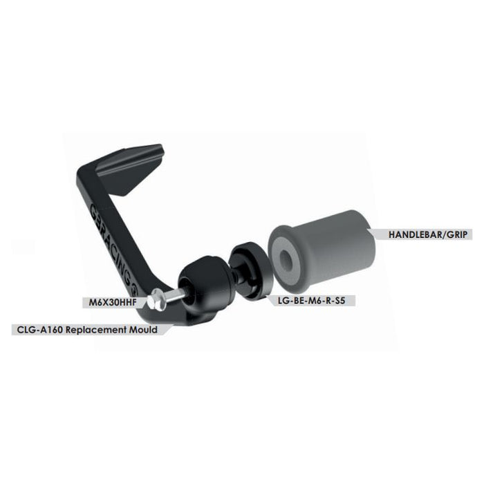 GBRacing Clutch Lever Guard A160 M6 with 5mm Spacer (CLG-S5-A160-GBR)