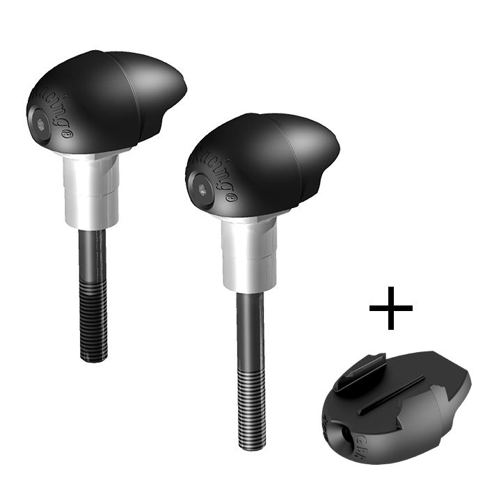 GBRacing Bullet Frame Sliders (Street) for Aprilia Tuono V4 2011 - 2020 GoPro™ Camera Mount bundle (FS-V4R-2011-S-GPR)