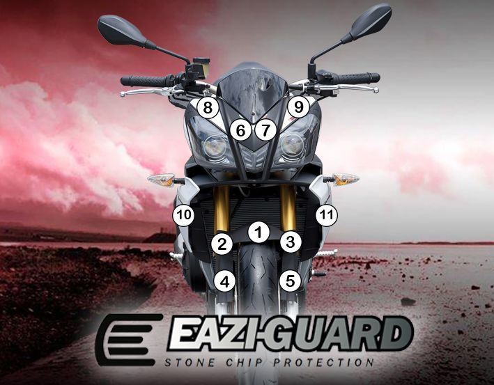 Eazi-Guard Paint Protection Film for Aprilia Tuono V4 R (2011-2014) GUARDAPR002