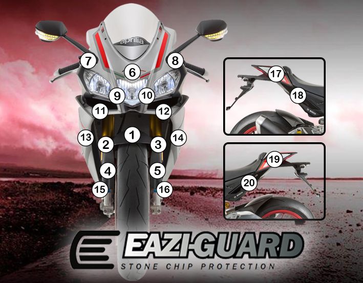 Eazi-Guard Paint Protection Film for Aprilia RSV4 (2015-2017) GUARDAPR003