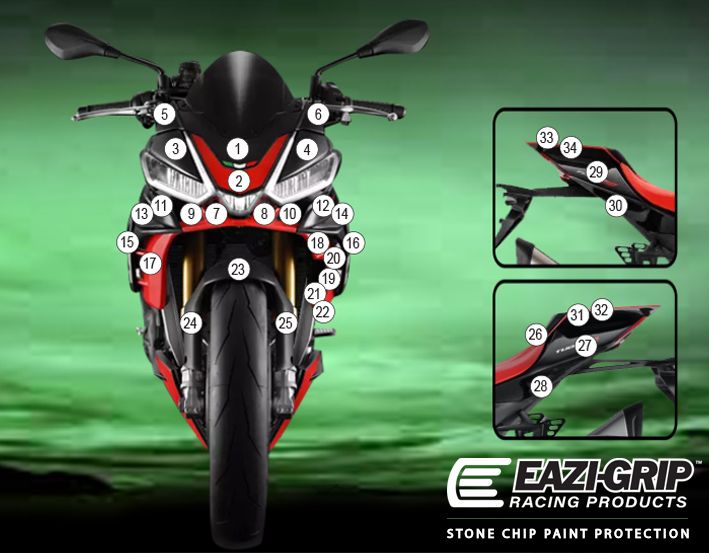 Eazi-Guard Paint Protection Film for Aprilia Tuono V4 (2021) GUARDAPR008