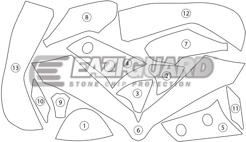Eazi-Guard Paint Protection Film for Ducati Multistrada 1200 (2015-2017) GUARDDUC003