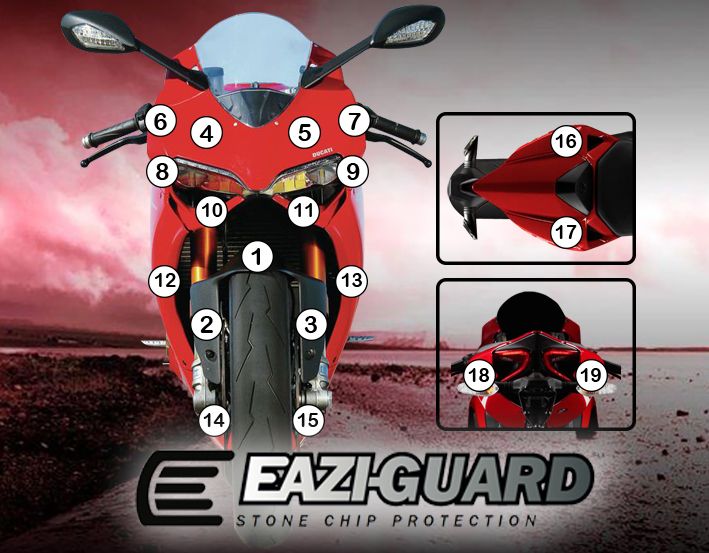 Eazi-Guard Paint Protection Film for Ducati Panigale 899 1199 GUARDDUC004