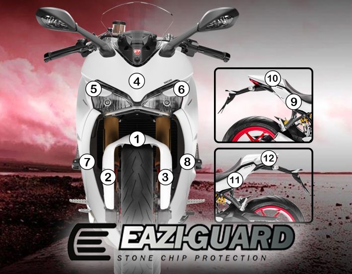 Eazi-Guard Paint Protection Film for Ducati SuperSport (2017-2020) GUARDDUC007