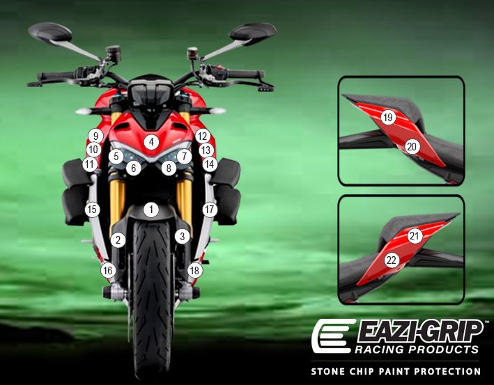 Eazi-Guard Paint Protection Film for Ducati Streetfighter V4 GUARDDUC017