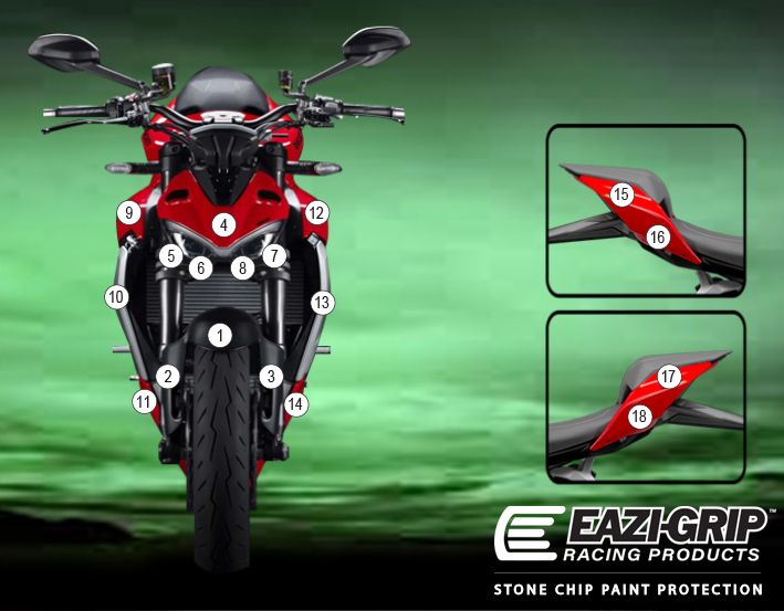 Eazi-Guard Paint Protection Film for Ducati Streetfighter V2 GUARDDUC020