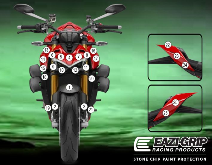 Eazi-Guard Paint Protection Film for Ducati Streetfighter V4 S SP 2023  (GUARDDUC022)