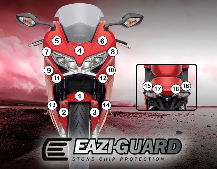 Eazi-Guard Paint Protection Film for Honda VFR800 (2014–2017 GUARDHON008
