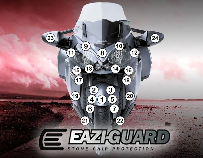 Eazi-Guard Paint Protection Film for Kawasaki 1400GTR (2010-2017) GUARDKAW002