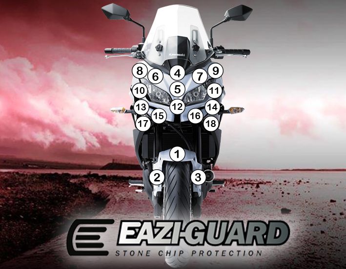 Eazi-Guard Paint Protection Film for Kawasaki Versys 650 (2015-2017) GUARDKAW009
