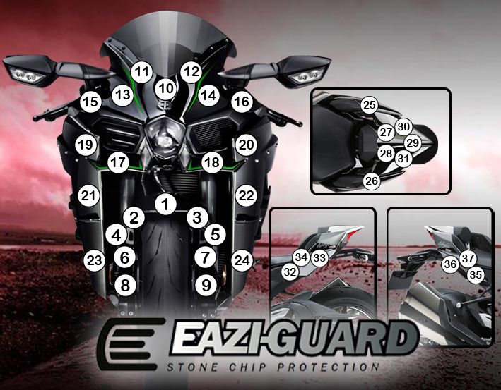 Eazi-Guard Paint Protection Film for Kawasaki Ninja H2 GUARDKAW011