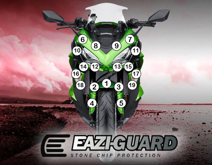 Eazi-Guard Paint Protection Film for Kawasaki Ninja 1000 (2017-2019) GUARDKAW012