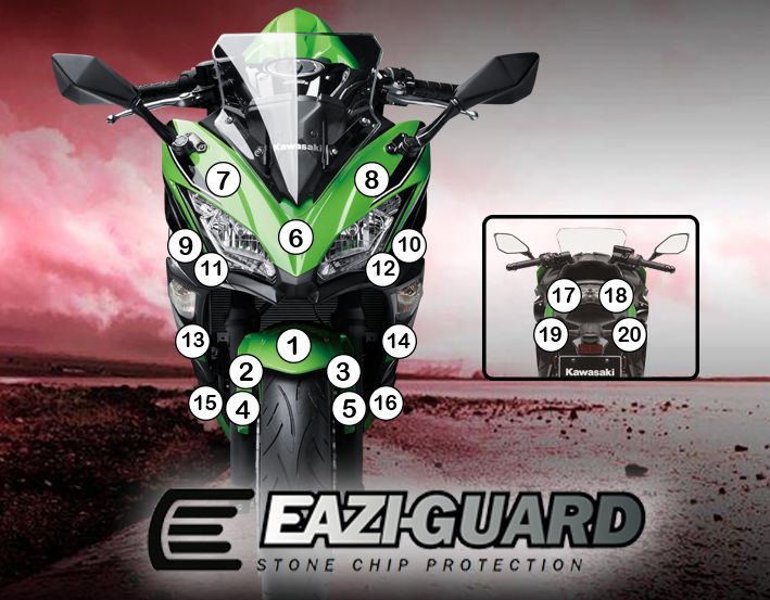 Eazi-Guard Paint Protection Film for Kawasaki Ninja 650 (2017-2019) GUARDKAW013