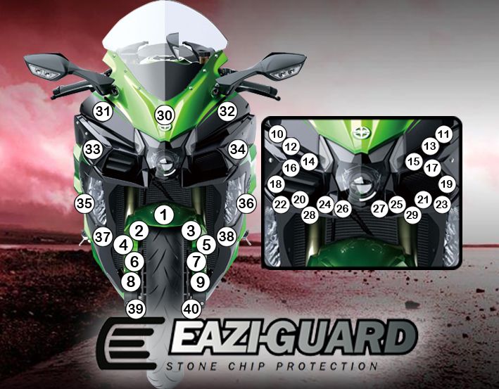 Eazi-Guard Paint Protection Film for Kawasaki H2 SX (2018-2021) GUARDKAW016