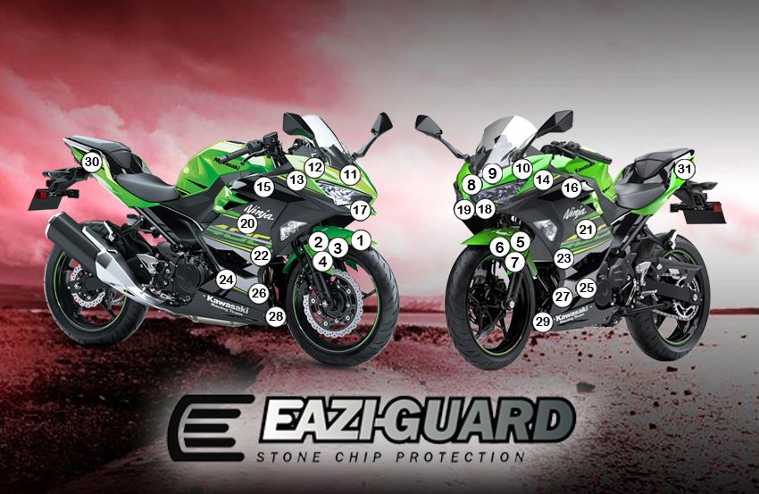 Eazi-Guard Paint Protection Film for Kawasaki Ninja 400 GUARDKAW017