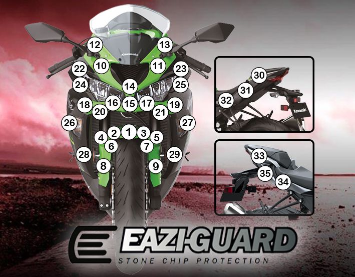 Eazi-Guard Paint Protection Film for Kawasaki ZX-6R (2019) GUARDKAW021