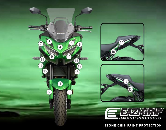 Eazi-Guard Paint Protection Film for Kawasaki Versys 650 GUARDKAW029