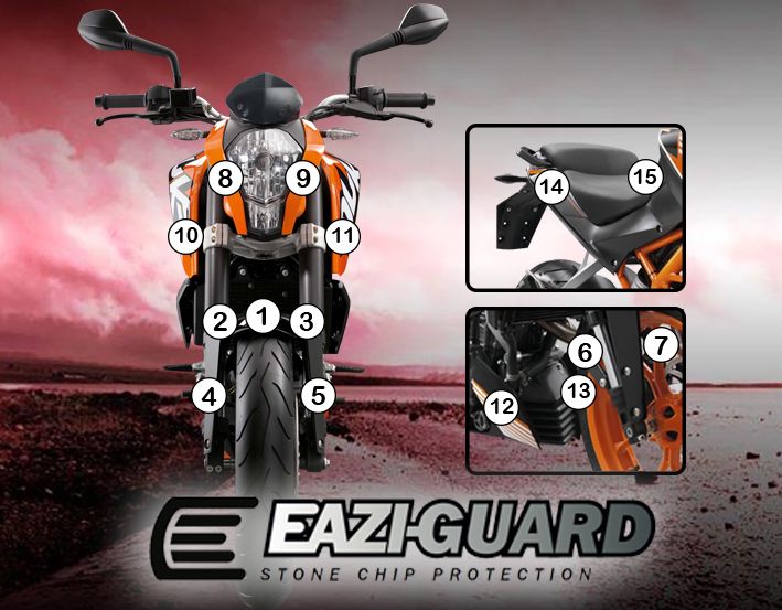 Eazi-Guard Paint Protection Film for KTM 390 Duke (2013–2016) GUARDKTM003