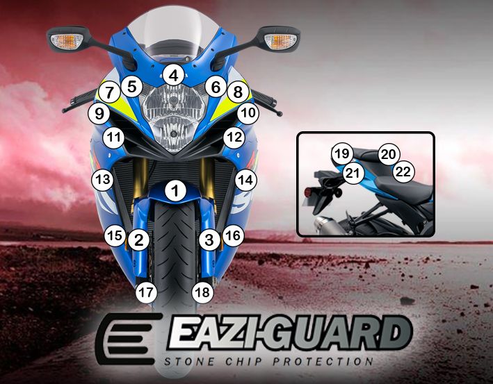 Eazi-Guard Paint Protection Film for Suzuki GSX-R 600 / 750 (2011-2018) GUARDSUZ001