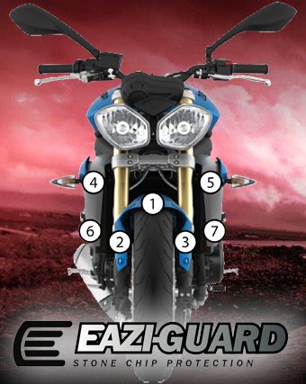 Eazi-Guard Paint Protection Film for Triumph Street Triple / R (2013-2017) GUARDTRI003
