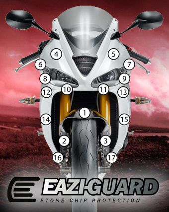 Eazi-Guard Paint Protection Film for Triumph Daytona 675 / R (2013-2016) GUARDTRI004