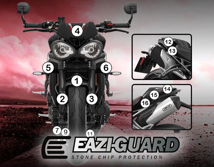 Eazi-Guard Paint Protection Film for Triumph Speed Triple (2016–2017) GUARDTRI006