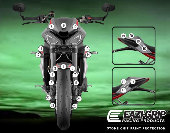 Eazi-Guard Paint Protection Film for Triumph Street Triple RS 2020 - 2022 ( GUARDTRI016)