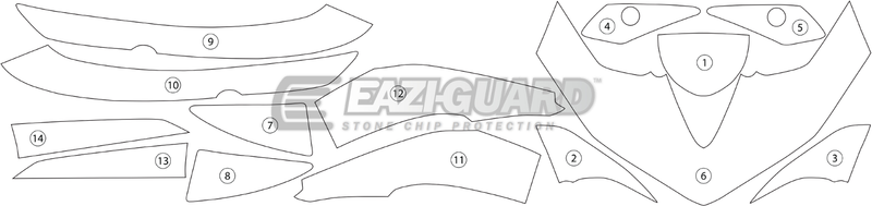 Eazi-Guard Paint Protection Film for Yamaha YZF-R3 (2015-2018) GUARDYAM002