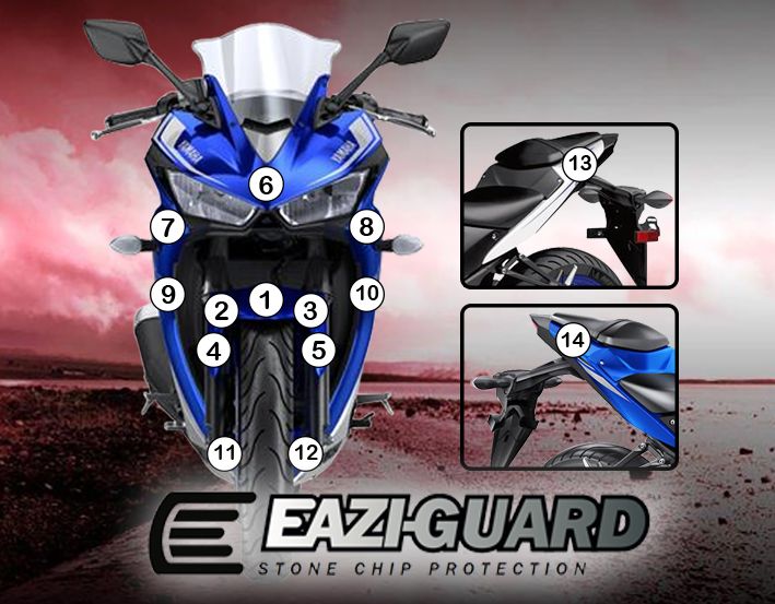 Eazi-Guard Paint Protection Film for Yamaha YZF-R3 (2015-2018) GUARDYAM002