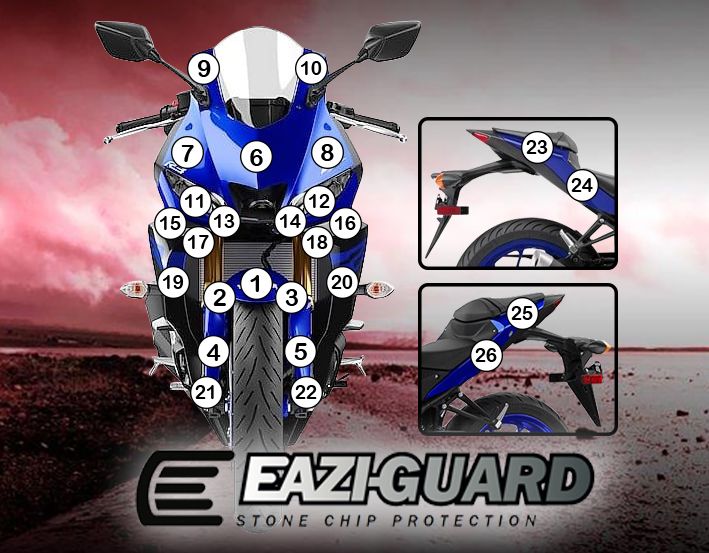 Eazi-Guard Paint Protection Film for Yamaha YZF-R3 (2019) GUARDYAM009