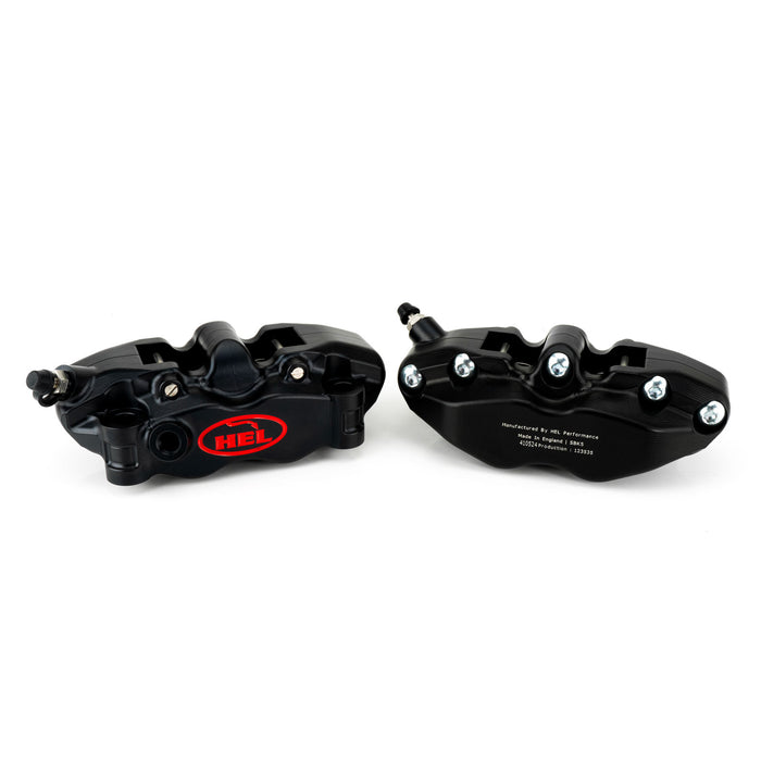 HEL V2 Solid Billet 4 Piston Front Radial Brake Calipers (Pair) Flat Back 100mm or 108mm