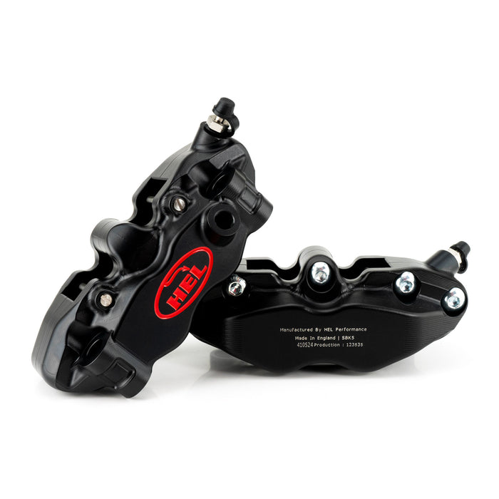 HEL V2 Solid Billet 4 Piston Front Radial Brake Calipers (Pair) Flat Back 100mm or 108mm