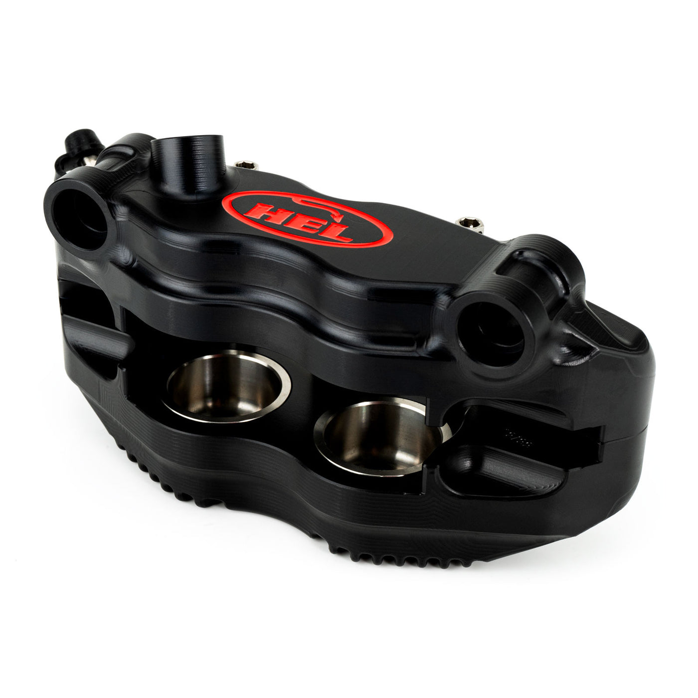 HEL V2 Solid Billet 4 Piston Front Radial Brake Calipers (Pair) Finned