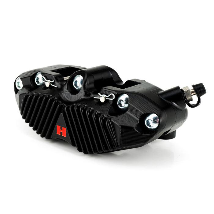 HEL V2 Solid Billet 4 Piston Front Radial Brake Calipers (Pair) Finned Back 100mm or 108mm