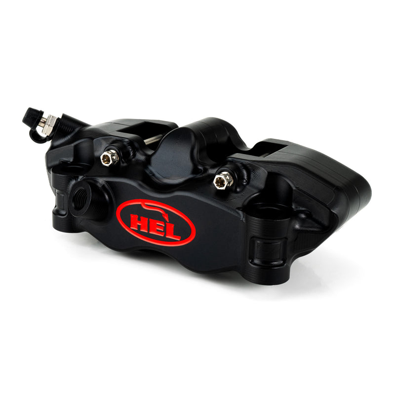 HEL V2 Solid Billet 4 Piston Front Radial Brake Calipers (Pair) Finned Back 100mm or 108mm