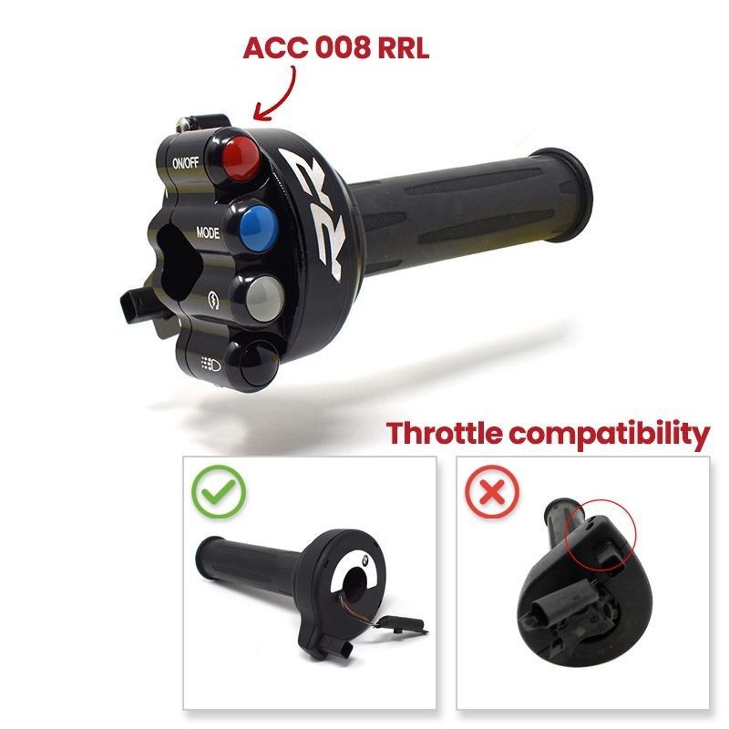 Jetprime Quick Throttle Twist Grip With Integrated Controls for BMW S1000RR RACE (JPACC008RRL)