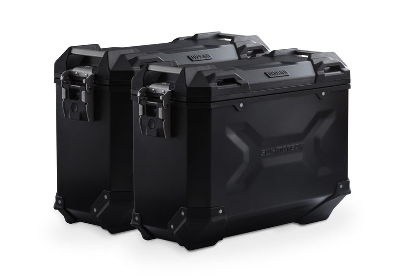 TRAX ADV aluminium case system.Black. 37/37 l. Moto Guzzi Stelvio (23-).(BOM)(KFT.17.624.70000/B)